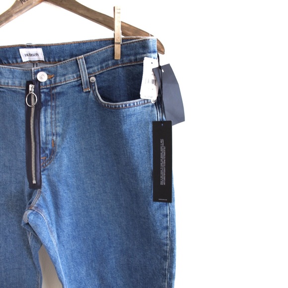Hudson NWT Riley Cropped Vintage Wash Jeans Exposed Zipper 30 10 - Picture 3 of 8